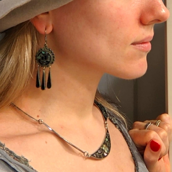 Mexican vintage set of necklace and earrings - Picture 10 of 11